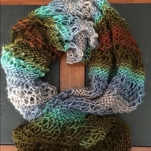 Beautiful hand knit Boho large scarf/wrap
